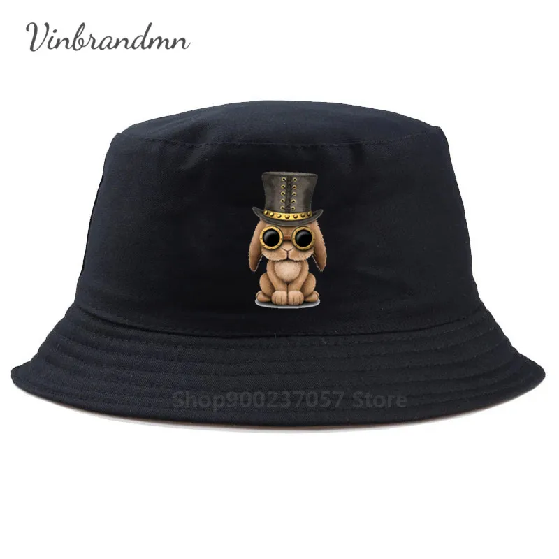 Панама в стиле стимпанк милая шляпа с принтом кролика для рыбалки