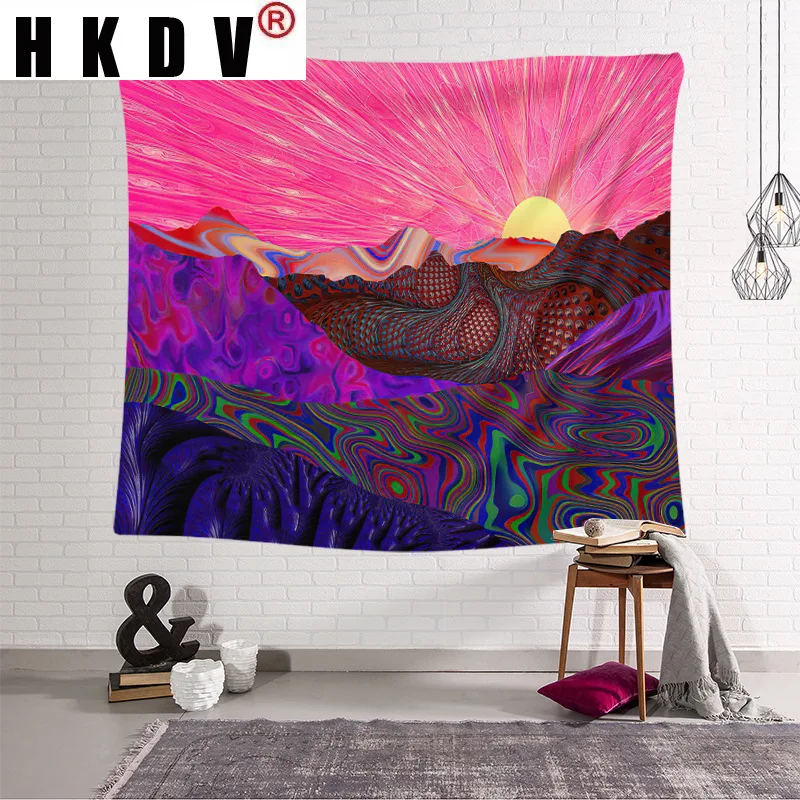 

HKDV Abstract Sunrise Landscape Tapestry Wall Hanging Covering Rugs Background Cloth Beach Mat Blanket Art Bedroom Dorm Home Dec