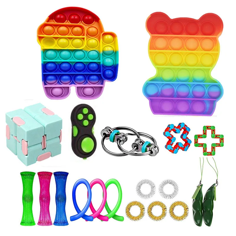 

21 пакет Непоседа сенсорные набор игрушек, игрушка для снятия стресса, игрушки аутизм, тревожность снятия стресса Непоседа сенсорные игрушк...