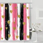 MTMETY, занавеска для душа с цветами, различные типы сердец, романтика, любовь, тема, акварель, полоски, искусство, декор для ванной комнаты