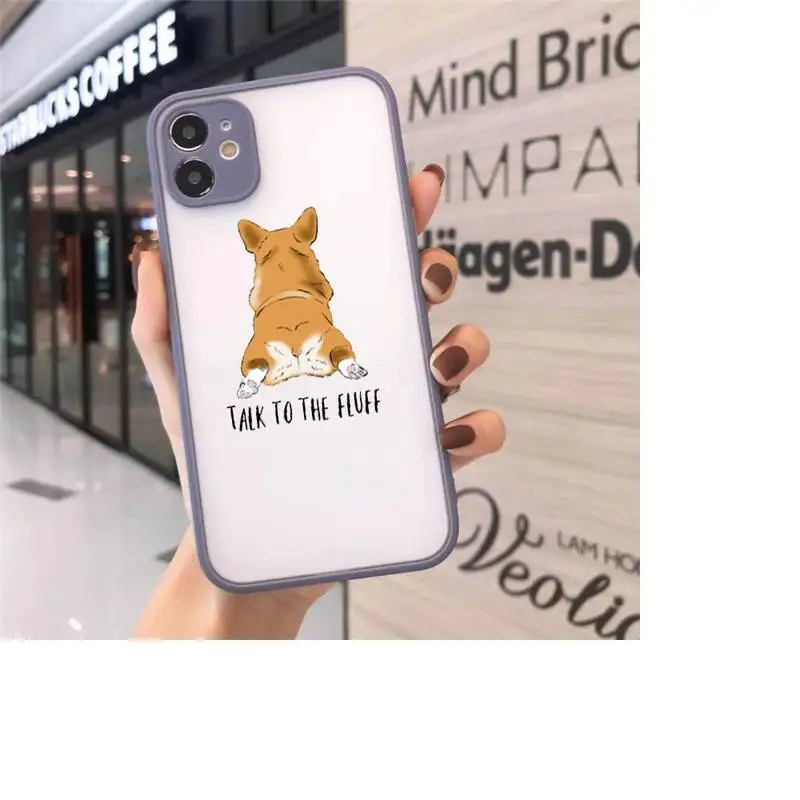 

Cute Corgi Butt Animal Puppy Phone Cases Matte Transparent for iPhone 7 8 11 12 s mini pro X XS XR MAX Plus cover funda