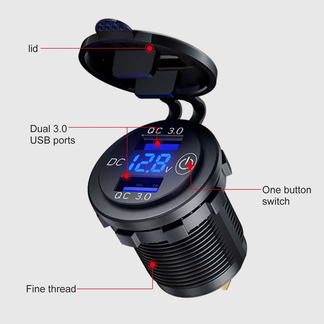 Быстрое зарядное устройство QC 3 0 36 Вт с двумя USB портами светодиодный