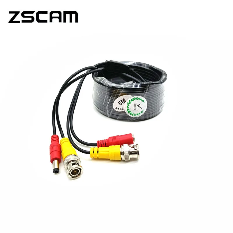ZSCAM 5M/10M Length Security CCTV Camera Cable HD AHD/TVI/CVI/CVBS Video Surveillance DVR System BNC+DC Cable