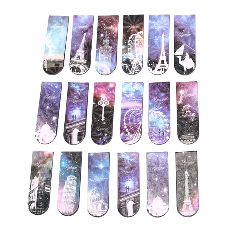 

6 Pcs/lot Vintage Eiffel Tower Paper Bookmark Creative Magnetic Book Marks Korean Stationery Student