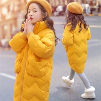 2021 new girl clothes winter long coat warm plus velvet princess cotton jacket kid outdoor thick parka clothing hooded outerwear