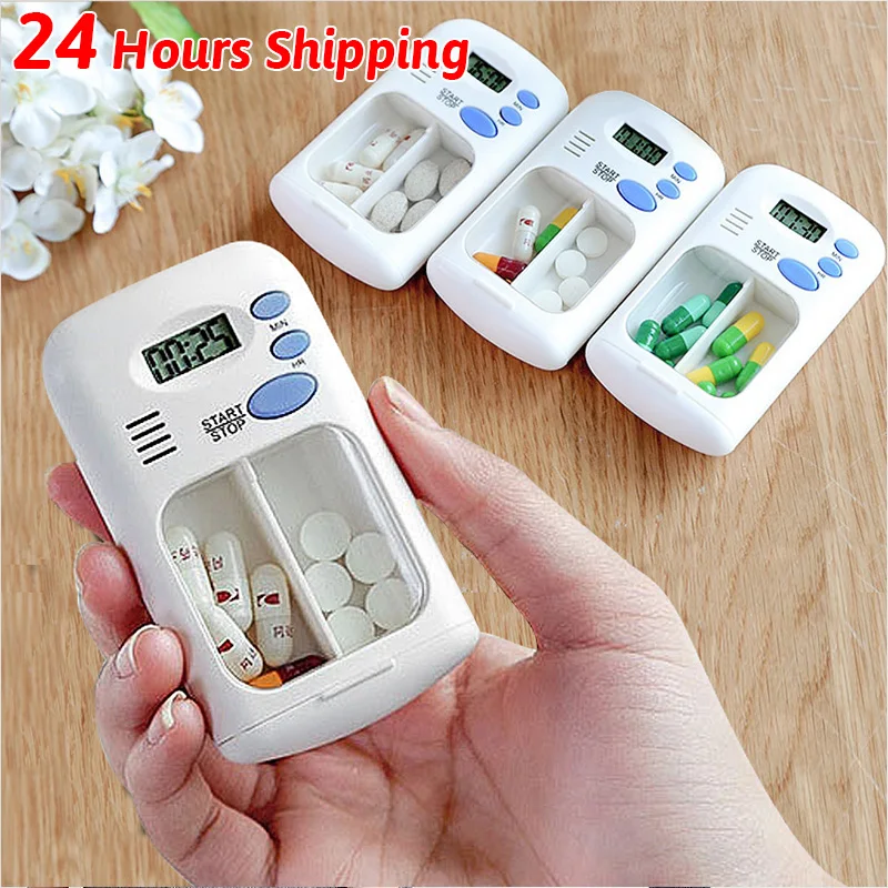 Plastic Portable Timer Box Reminder Weekly Pill Drug Storage Alarm 2022 New Year Hot Sale | Дом и сад