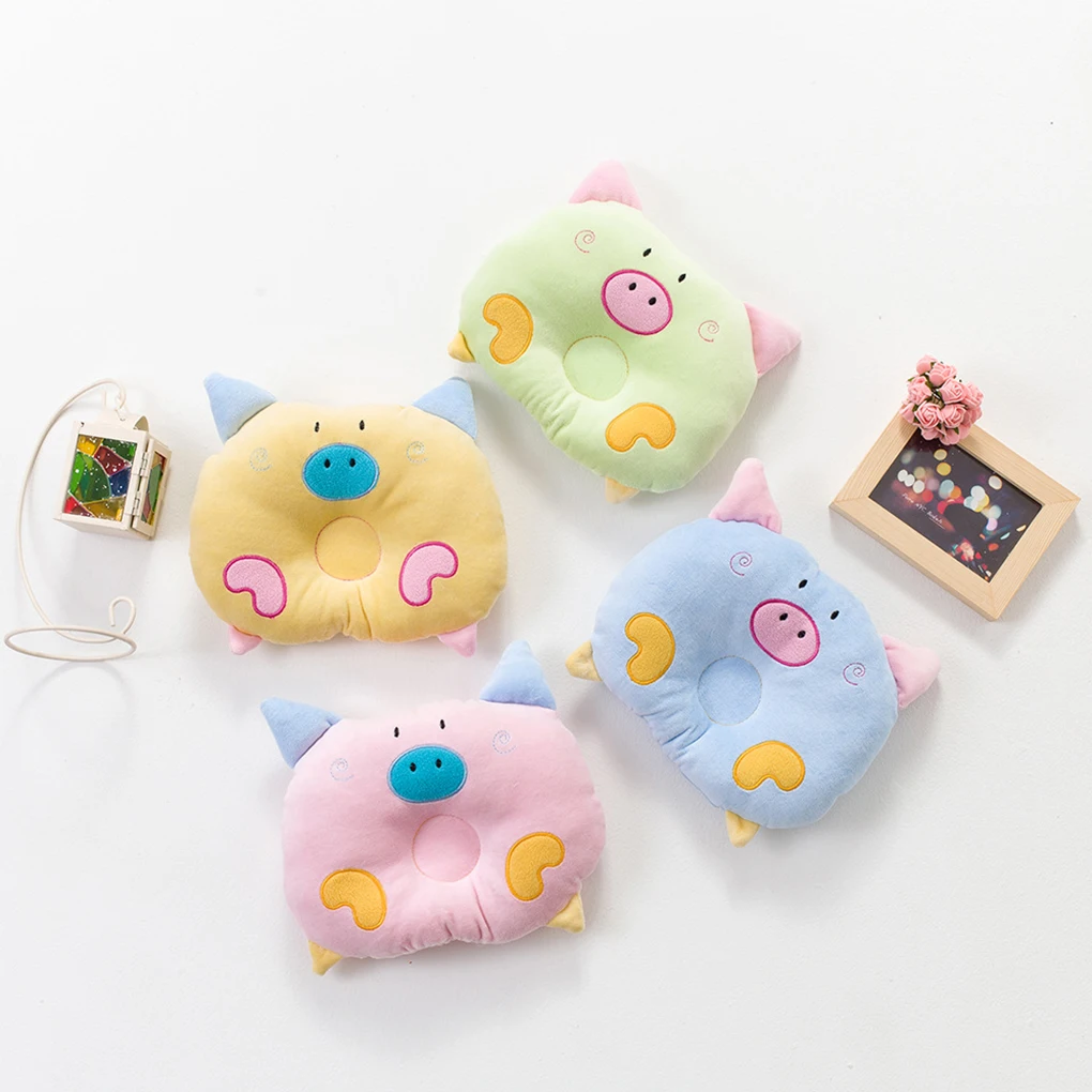 

Cartoon Pig Shape Velvet Pillow Sleep Head Anti-rollover Cushion for Baby Infant Newborn Toddler
