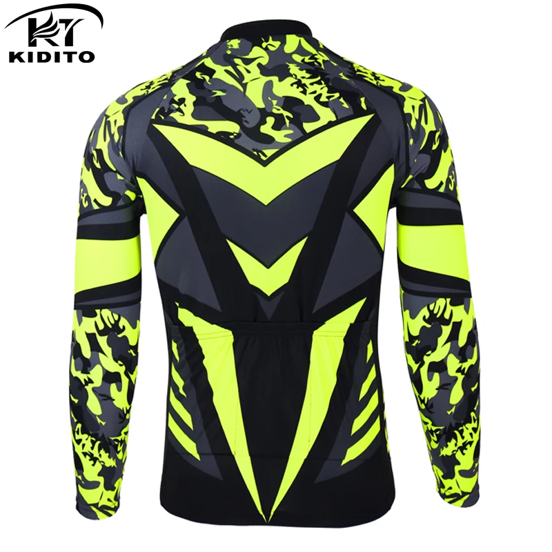 Профессиональная Зимняя Теплая Флисовая вело-Джерси с длинным рукавом kiditgend 2021