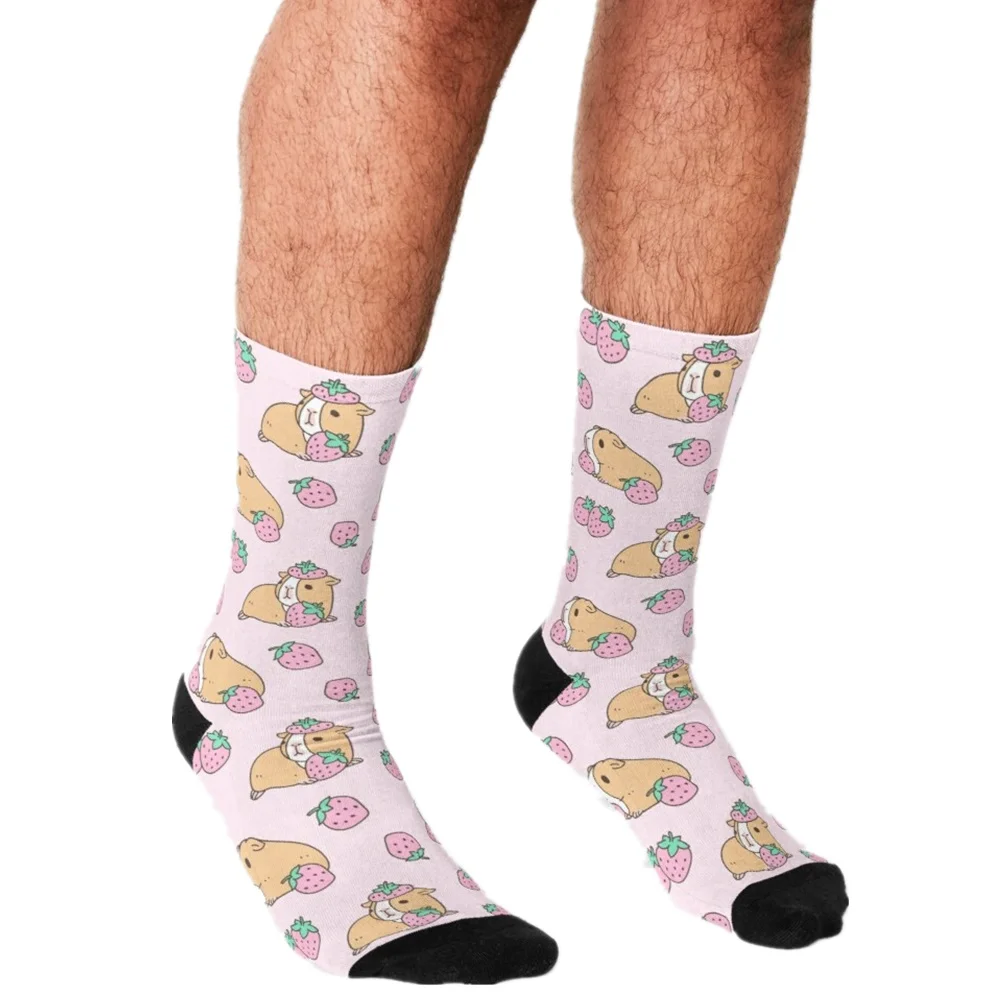 Забавные мужские носки 2021 розовые простые с принтом губ в стиле хип хоп