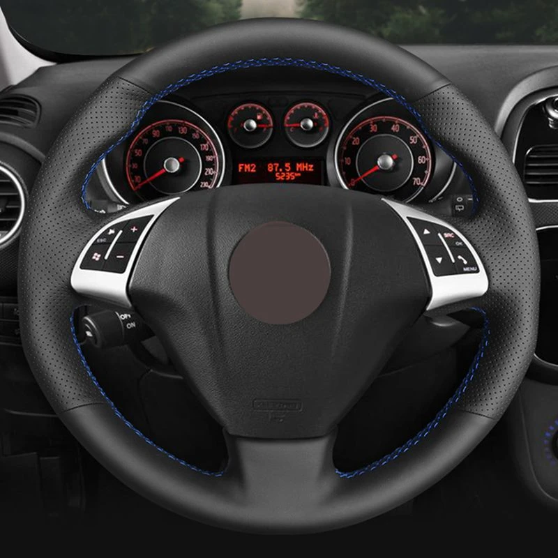 

DIY Black Hige Soft Artificial Leather Steering Wheel Cover for Opel Combo Fiat Bravo Grande Punto Linea Qubo Doblo Punto