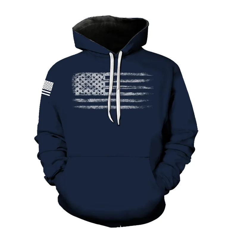 

2021 Vintage Pattern Printed Hoodie Tops Men Fashion Long Sleeve Drawstring Hooded Autumn Winter Men's Casual Hooded Sweatshirt