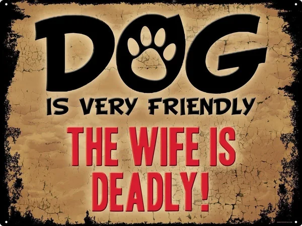 

The Wife Is Deadly Tin Sign Metal Poster Bar Poster Decor Decorative Metal Wall Signs Hall Garage Poster