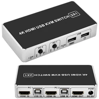 4k kvm hdmi compatible switch 2 port hd usb kvm hdmi compatible switcher 2x1 mousekeyboard sharing