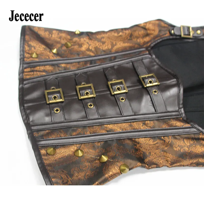 Jececer Сексуальный Топ Корсет Женщины Стимпанк Готический Сталь Костяк