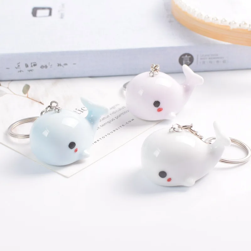 

Couple Whale Car Key Chain Creative Cute Little Dolphin Marine Animal Kawaii Keychain Women Bag Keyring Jewelry Accessories Gift