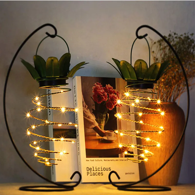 Светодиодный ночник с солнечной зарядкой железная лампа для сада двора