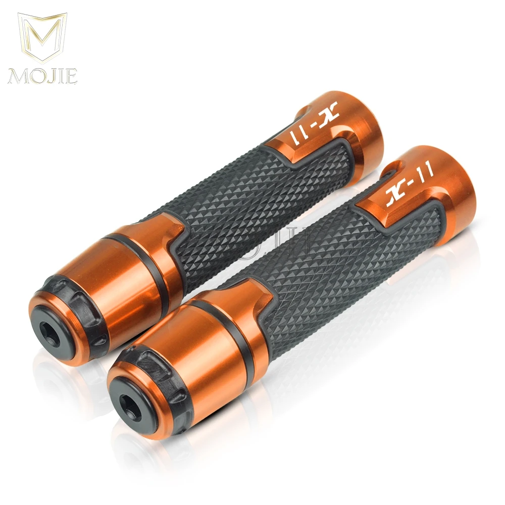 Orange Мотоциклетная противоскользящая амортизирующая рукоятка для руля, крышка слайдера, защита от падения, колпачок для рук, конец для Honda X-11 X11 1999-2002 - Цвет: Orange