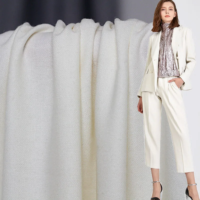 Ткань японская белая шерстяная ткань из шерсти 100% шерстяные материалы осенние