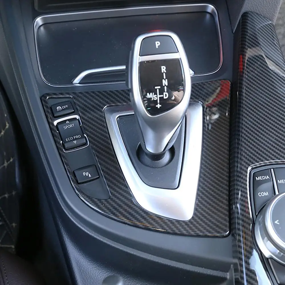 

For Bmw F30 GT F34 2013-2018 Interior Trim Carbon Fiber Gear Shift Control Panel Cover Sticker Car Styling 3 Series Auto Accesso