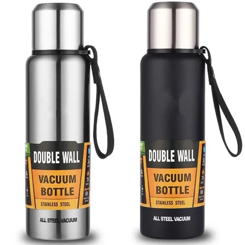 

Large Capacity Portable Vacuum Flask Insulated Tumbler Steel Stainless Double Vacuum Thermos Cup 12-24 Hours With Rope Outdoor