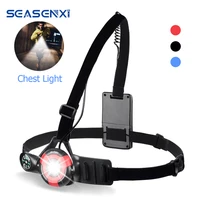 ipx5 waterproof adjustable running light usb rechargeable sports lamp led chest light safety warning lights for camping climbing