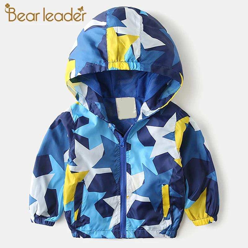 Куртка для мальчиков Bear Leader весенняя куртка с капюшоном и пентаграммой модная