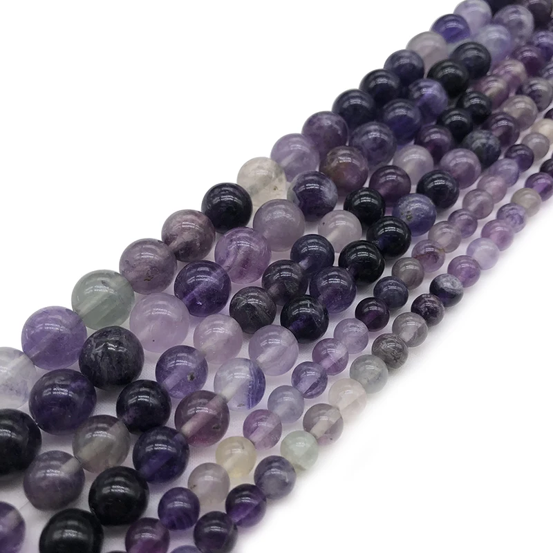 AAA+ Natural Purple Fluorite Stone Round Loose Beads For Jewelry Making DIY Bracelet Necklace Accessories 6/8/10mm Strand 15''