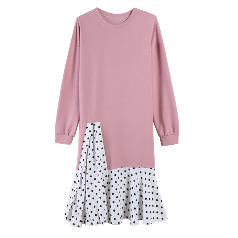 Осенне зимняя одежда для беременных в горошек платья женщин ежедневные