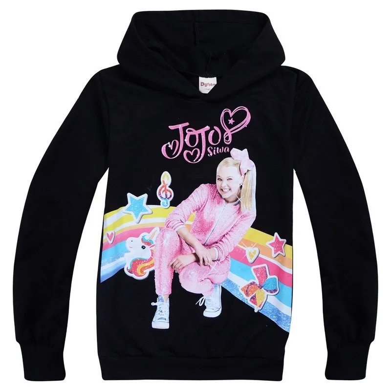 Для маленьких девочек JOJO Siwa Длинные рукава Топ Толстовка детская футболка одежда