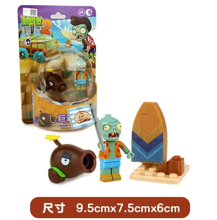 4 стиля Растения против Зомби Набор Аниме игра строительные блоки кирпичи