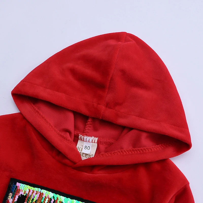 Повседневная детская одежда с вышитым надписью Love вельветовое пальто капюшоном