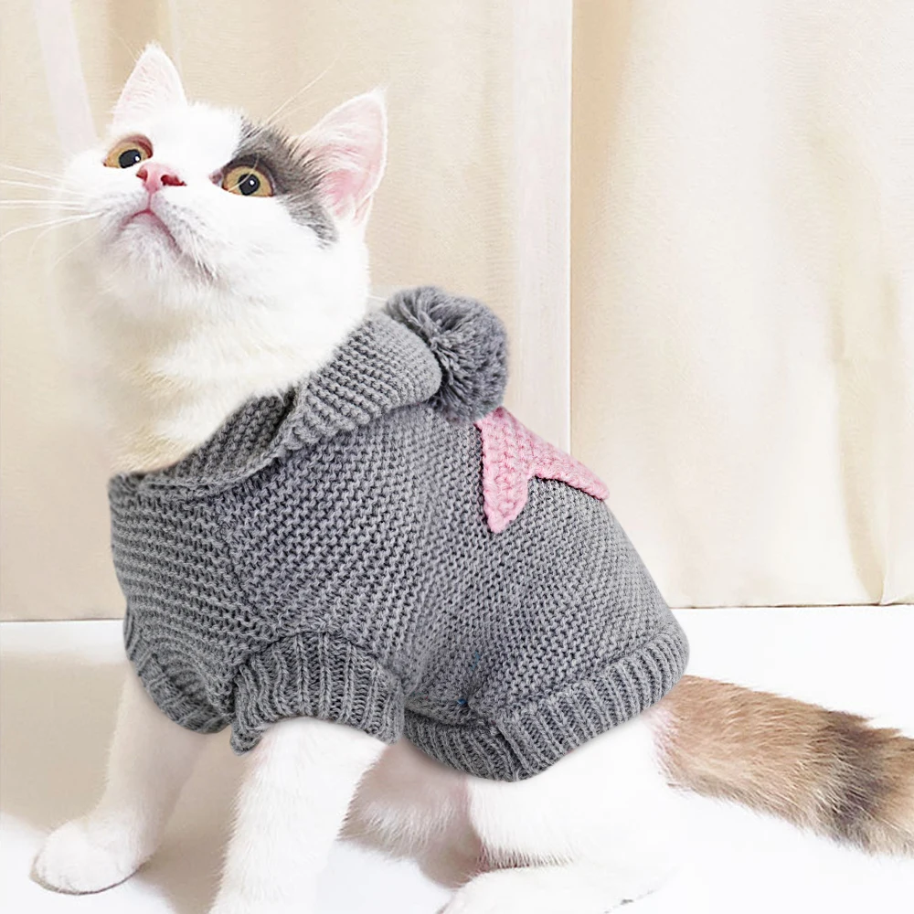 Зимняя теплая одежда для кошек домашних животных свитер котят костюм пальто