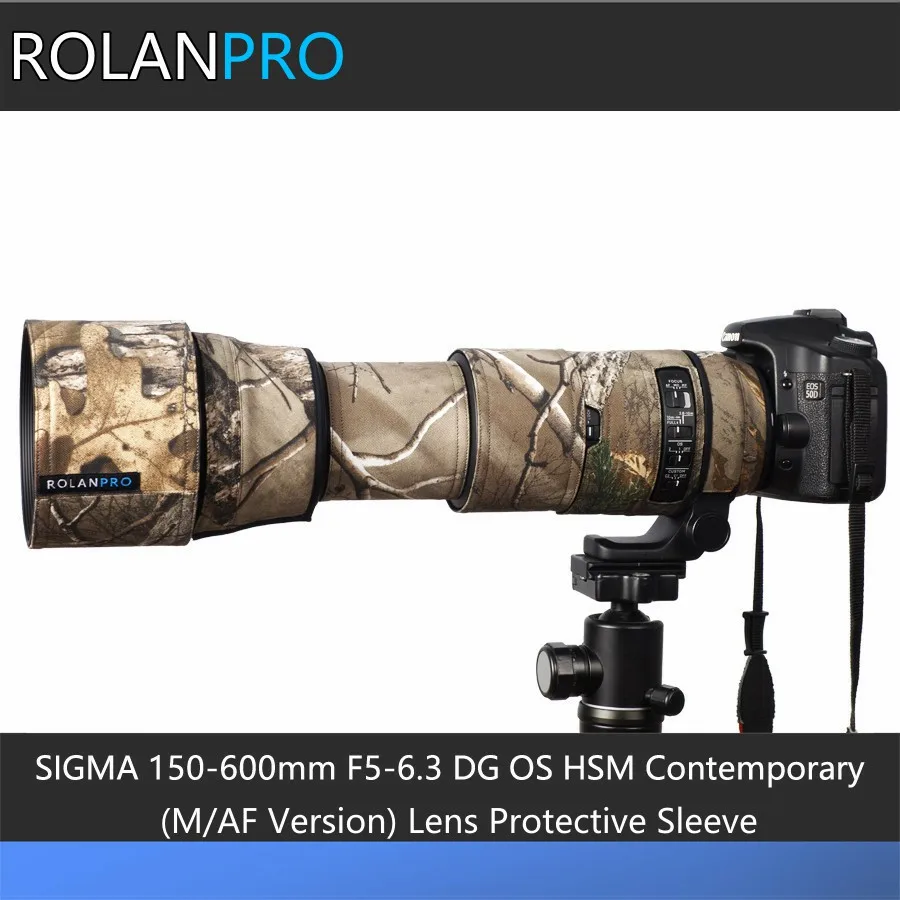 Камуфляжный чехол для объектива камеры ROLANPRO SIGMA 150 600 мм F5 6.3 DG OS HSM современный