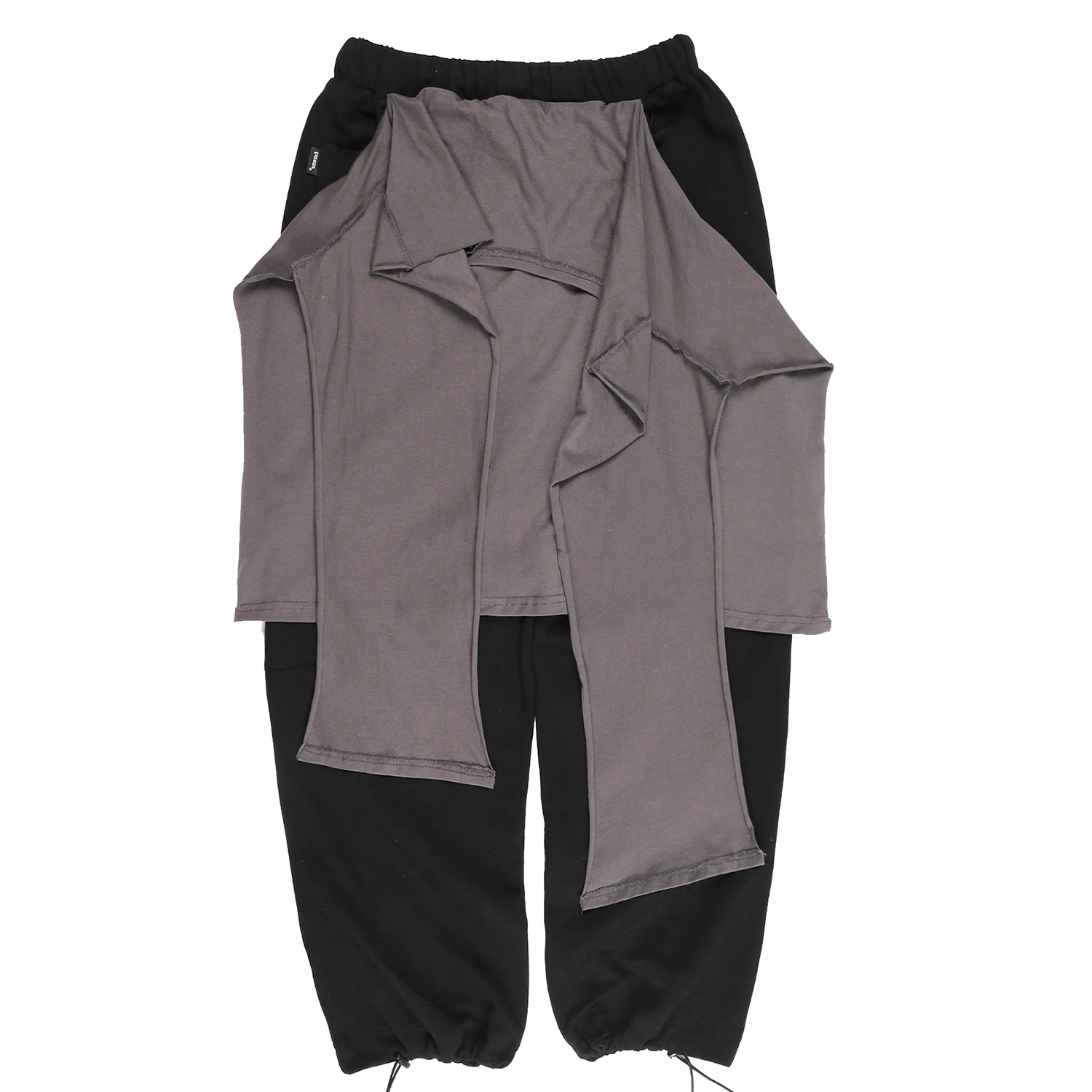 Мужские Широкие брюки в стиле пэчворк с имитацией двух предметов Харадзюку