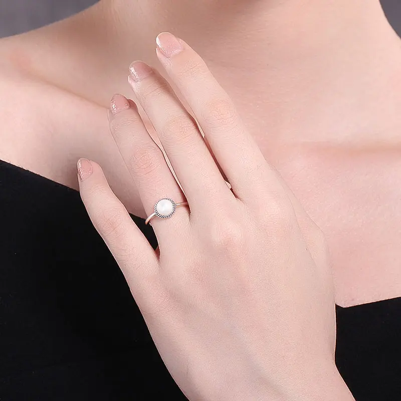 Женское кольцо с имитацией жемчуга TONGZHE в форме короны из серебра 925 пробы 6x6 мм |