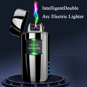 USB Dual Arc Smart Charging Induction Lighter Metal Windproof Car Shape Cigarette Lighter Cigarette Accessories