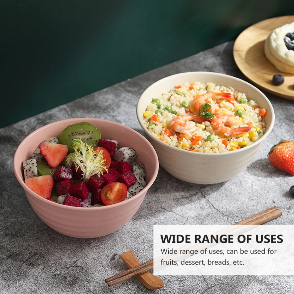 

4Pcs Bowl Simple Durable Creative Wheat Straw Storage Bowl for Home Store