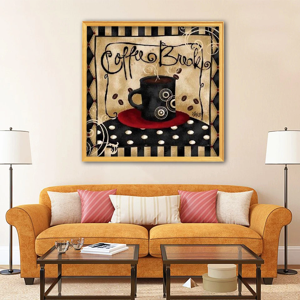 5D сделай сам квадратная круглая алмазная живопись вышивка чашка кофе крестиком