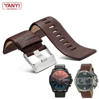 genuine leather strap watchband 22 24 26 27 28 30mm litchi grain for diesel watch band soft comfortable dz4386 watch bracelet