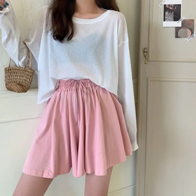 

Super fairy high waist A-line skirt pants for female students