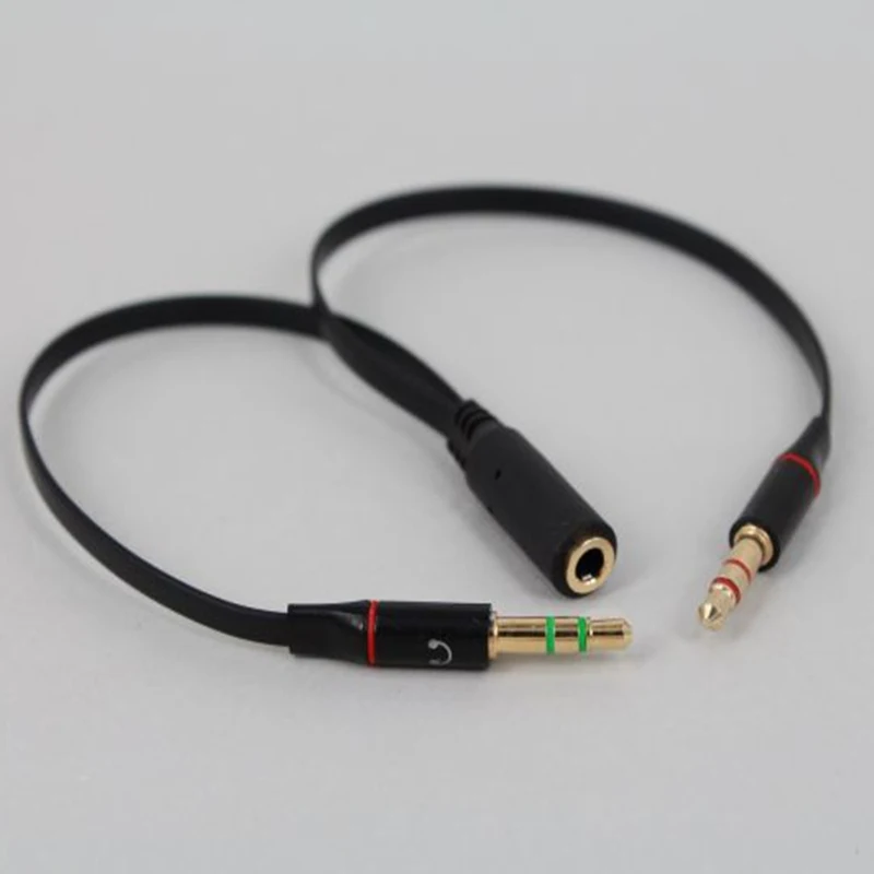 Кабели разделения звука Red/Black/White 3.5 мм с двумя мужскими разъемами и женским разъемом, высокого качества, с разъемом для стереогарнитуры с микрофоном Y Splitter Cable on.