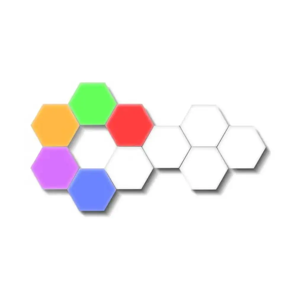 Зеленый Умный красочный RGB светодиодный светильник геометрический настенный светильник DIY сенсорный индукционный квантовый светильник шестиугольный фонарь модульный креативный настенный светильник - Цвет абажура: Зеленый