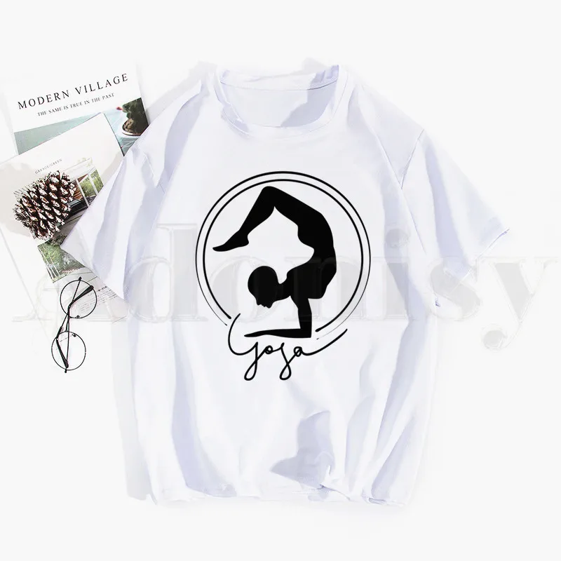 

Retro Buddha Namaste Yoga Tshirt Hip Hop Girl Print Top Tees Harajuku Tshirts Fashion Summer T-shirt