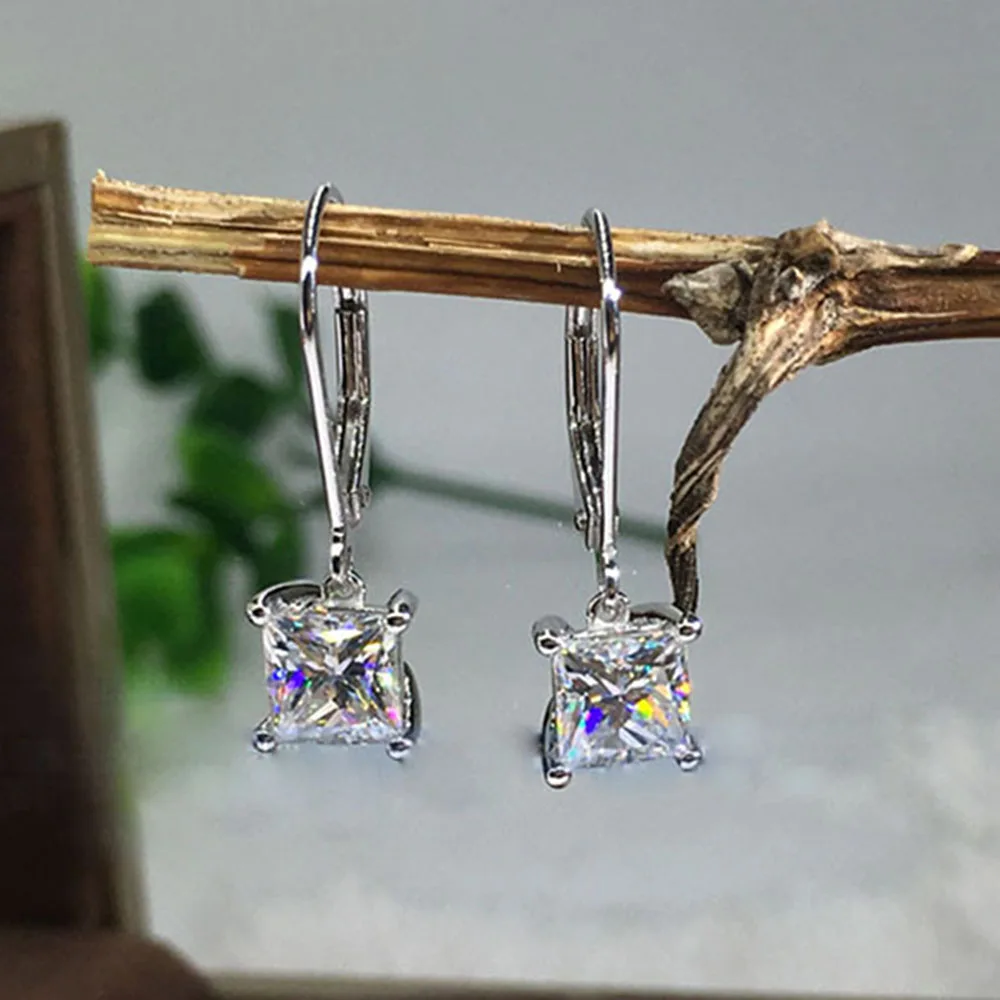 2021 новые модные маленькие квадратные циркониевые серьги Ekopdee для женщин, изысканные серьги с кристаллами циркона, свадебные украшения, подарок, оптовая продажа