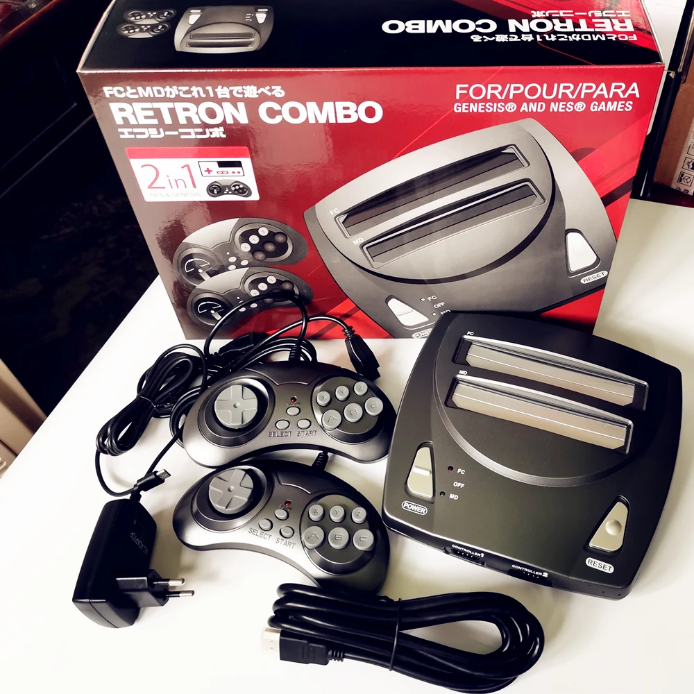 Двойная Ретро консоль SEGA MD Genesis Retron HD 1080P FC/ Dendy + 16 бит с поддержкой RD08 игровой