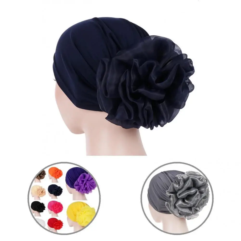 

Износостойкая женская шапка для сна с большими цветами на ощупь