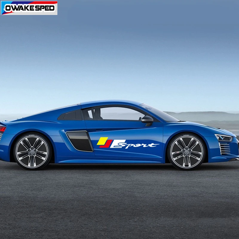 

Sport Racing Car Body Door Side Fender Sticker German Flag Color Vinyl Decals For-Audi A4 RS4 A3 RS3 A5 A6 Q3 Q5 Q7 TT