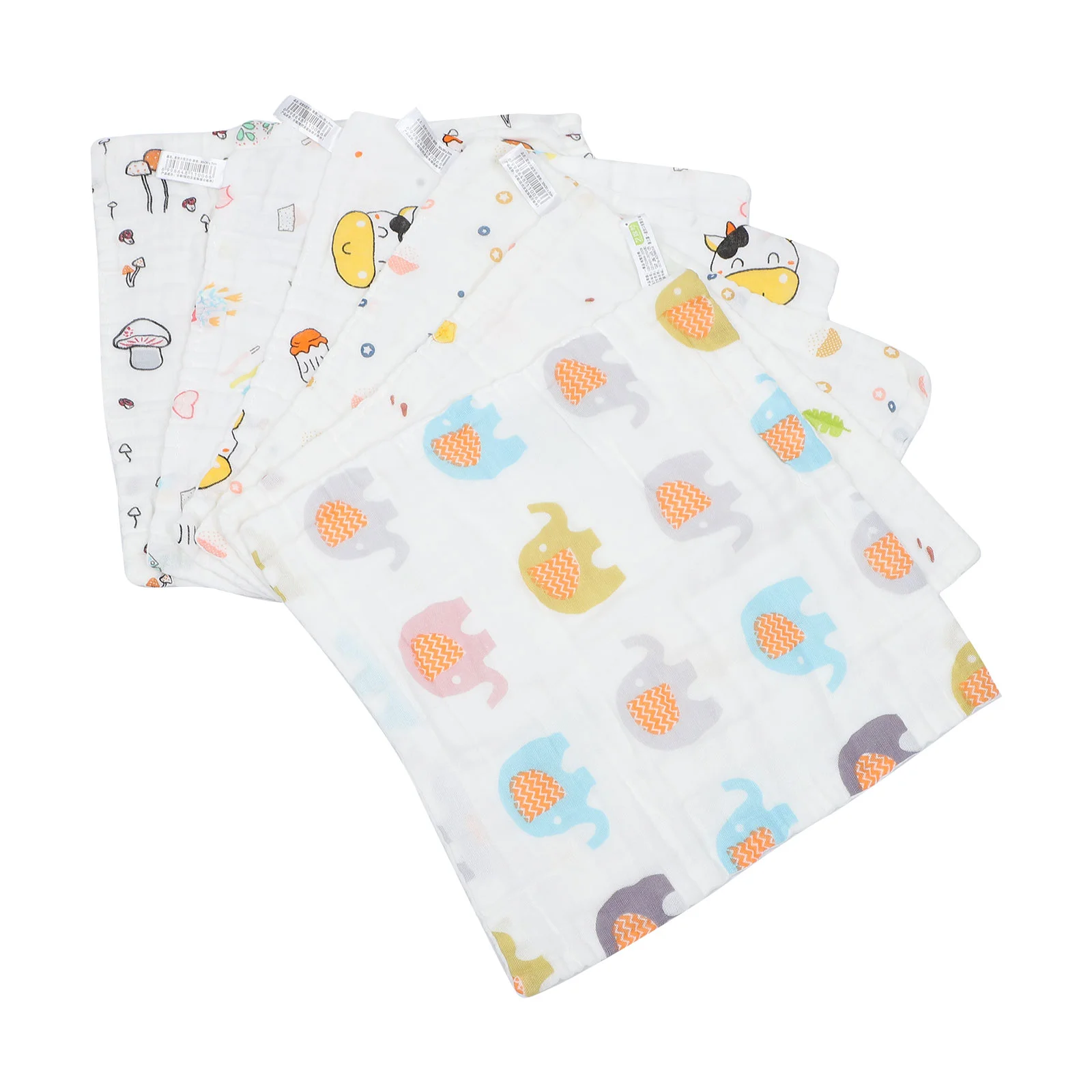 

6 шт. милые Мультяшные детские слюнявчики, удобные хлопковые Слюнявчики, Слюнявчики для новорожденных