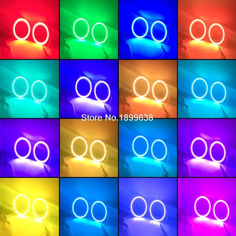 Супер яркий цвет 7 RGB комплект светодиодов глаза ангела с Дистанционный пульт