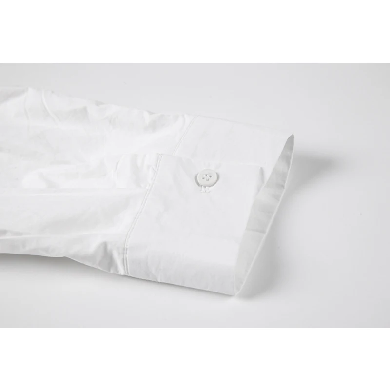 

White Spliced Blouse Women Lace Up Long Sleeve Korean Style Striped Patchwork Oversized Shirt Female Cardigan Causal Spring Tops